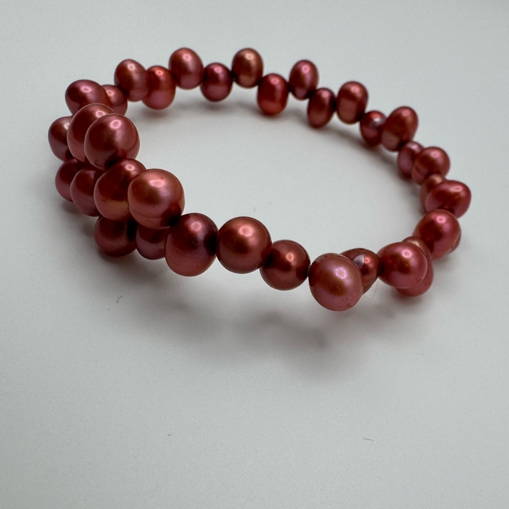 Honora Red Pearl Bead Coil Bracelet